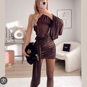 Zara Shiny Asymmetric Dress
